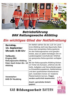Banner Betriebsführung BRK Rettungswache Altötting 